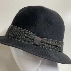 BARBISIO Vintage Italian Black Men's Fedora Hat 57cm Hand Made F. Rizzolli